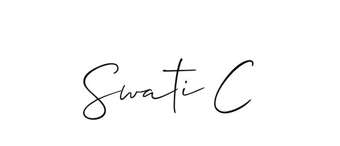 You should practise on your own different ways (Allison_Script) to write your name (Swati C) in signature. don't let someone else do it for you. Swati C signature style 2 images and pictures png