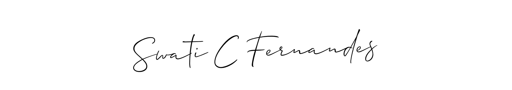 Also we have Swati C Fernandes name is the best signature style. Create professional handwritten signature collection using Allison_Script autograph style. Swati C Fernandes signature style 2 images and pictures png