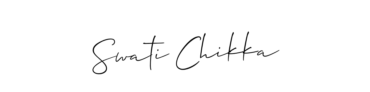 Make a short Swati Chikka signature style. Manage your documents anywhere anytime using Allison_Script. Create and add eSignatures, submit forms, share and send files easily. Swati Chikka signature style 2 images and pictures png