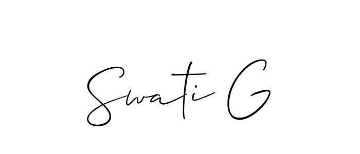 How to make Swati G signature? Allison_Script is a professional autograph style. Create handwritten signature for Swati G name. Swati G signature style 2 images and pictures png