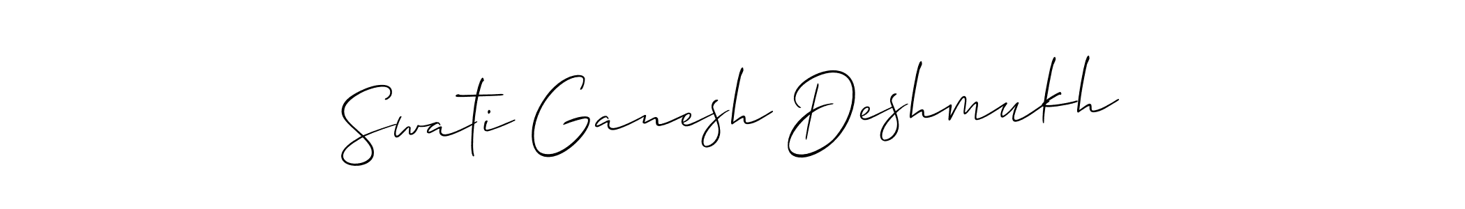 Create a beautiful signature design for name Swati Ganesh Deshmukh. With this signature (Allison_Script) fonts, you can make a handwritten signature for free. Swati Ganesh Deshmukh signature style 2 images and pictures png