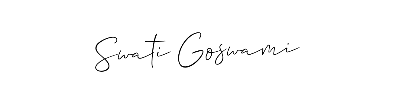 Similarly Allison_Script is the best handwritten signature design. Signature creator online .You can use it as an online autograph creator for name Swati Goswami. Swati Goswami signature style 2 images and pictures png