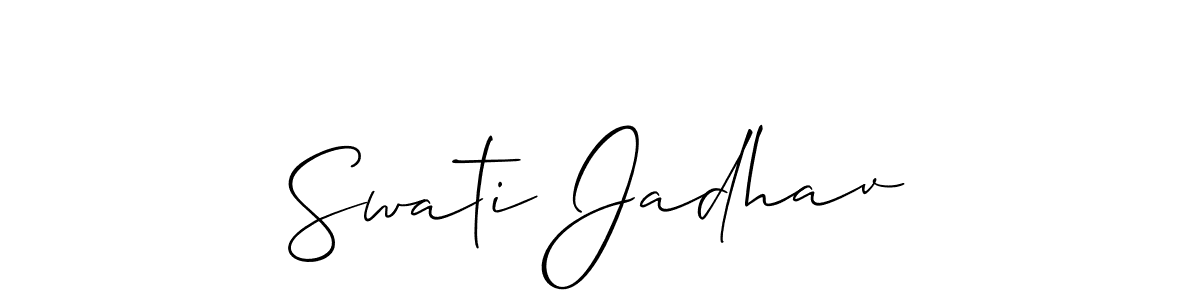Also we have Swati Jadhav name is the best signature style. Create professional handwritten signature collection using Allison_Script autograph style. Swati Jadhav signature style 2 images and pictures png