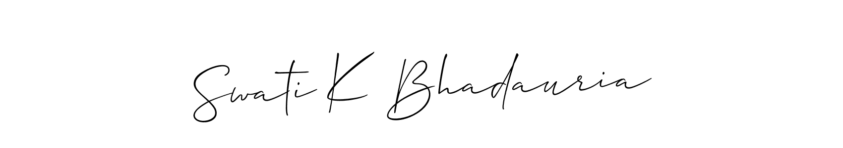 Make a beautiful signature design for name Swati K Bhadauria. Use this online signature maker to create a handwritten signature for free. Swati K Bhadauria signature style 2 images and pictures png