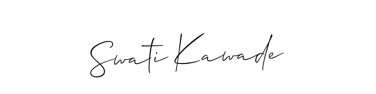 Use a signature maker to create a handwritten signature online. With this signature software, you can design (Allison_Script) your own signature for name Swati Kawade. Swati Kawade signature style 2 images and pictures png