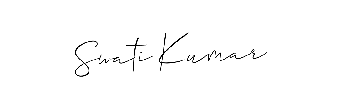 Make a beautiful signature design for name Swati Kumar. With this signature (Allison_Script) style, you can create a handwritten signature for free. Swati Kumar signature style 2 images and pictures png