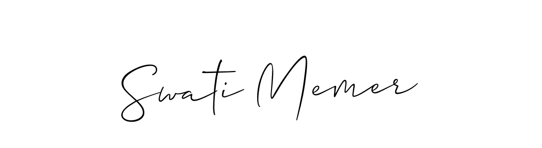 Use a signature maker to create a handwritten signature online. With this signature software, you can design (Allison_Script) your own signature for name Swati Memer. Swati Memer signature style 2 images and pictures png