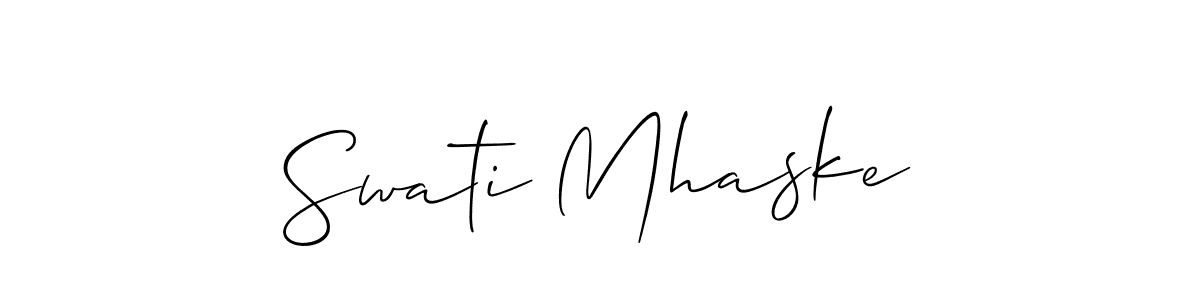 Make a short Swati Mhaske signature style. Manage your documents anywhere anytime using Allison_Script. Create and add eSignatures, submit forms, share and send files easily. Swati Mhaske signature style 2 images and pictures png