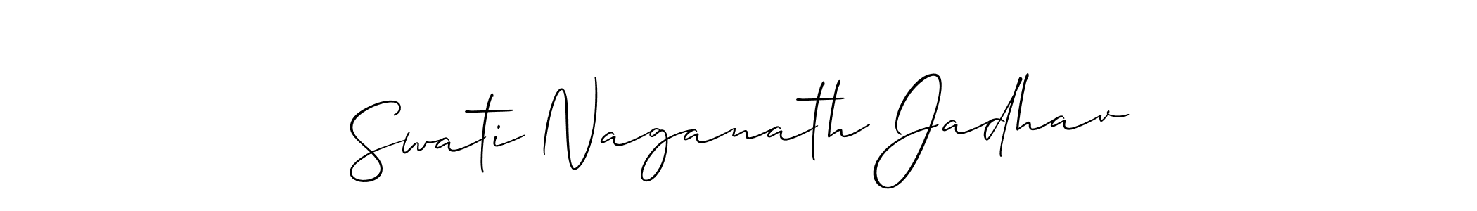 Similarly Allison_Script is the best handwritten signature design. Signature creator online .You can use it as an online autograph creator for name Swati Naganath Jadhav. Swati Naganath Jadhav signature style 2 images and pictures png