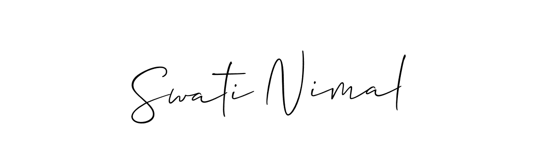 Make a beautiful signature design for name Swati Nimal. With this signature (Allison_Script) style, you can create a handwritten signature for free. Swati Nimal signature style 2 images and pictures png