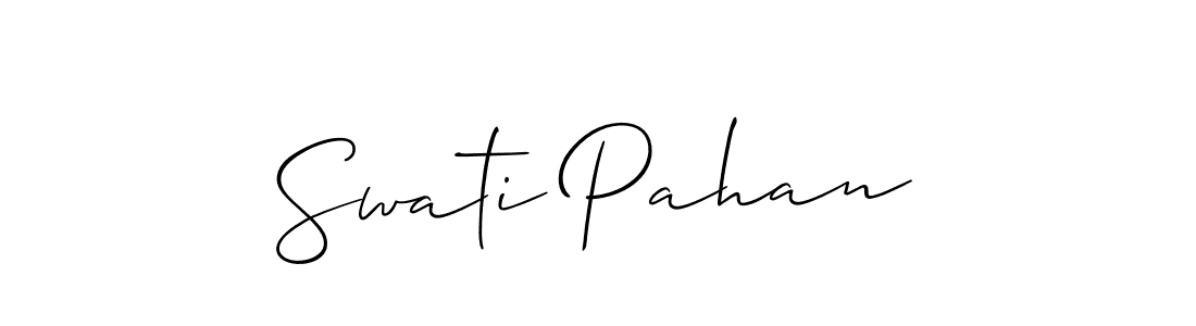 Swati Pahan stylish signature style. Best Handwritten Sign (Allison_Script) for my name. Handwritten Signature Collection Ideas for my name Swati Pahan. Swati Pahan signature style 2 images and pictures png