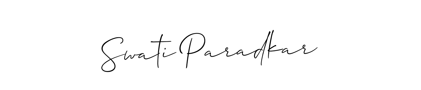 Make a beautiful signature design for name Swati Paradkar. With this signature (Allison_Script) style, you can create a handwritten signature for free. Swati Paradkar signature style 2 images and pictures png