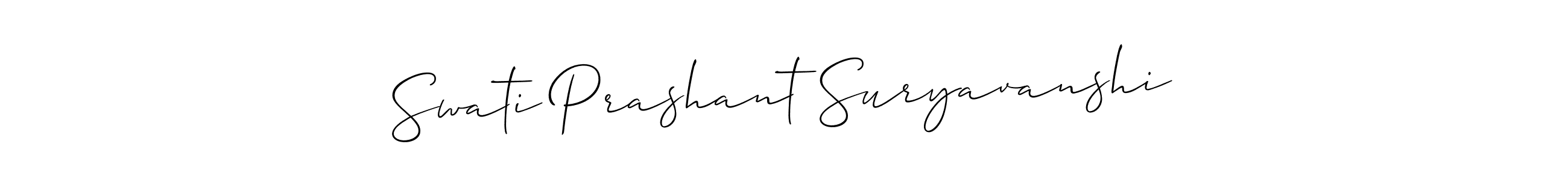 This is the best signature style for the Swati Prashant Suryavanshi name. Also you like these signature font (Allison_Script). Mix name signature. Swati Prashant Suryavanshi signature style 2 images and pictures png