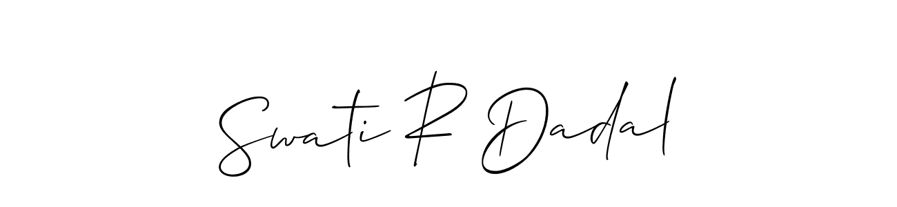 Make a short Swati R Dadal signature style. Manage your documents anywhere anytime using Allison_Script. Create and add eSignatures, submit forms, share and send files easily. Swati R Dadal signature style 2 images and pictures png