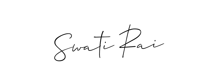 Allison_Script is a professional signature style that is perfect for those who want to add a touch of class to their signature. It is also a great choice for those who want to make their signature more unique. Get Swati Rai name to fancy signature for free. Swati Rai signature style 2 images and pictures png