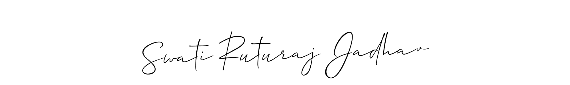 How to make Swati Ruturaj Jadhav signature? Allison_Script is a professional autograph style. Create handwritten signature for Swati Ruturaj Jadhav name. Swati Ruturaj Jadhav signature style 2 images and pictures png