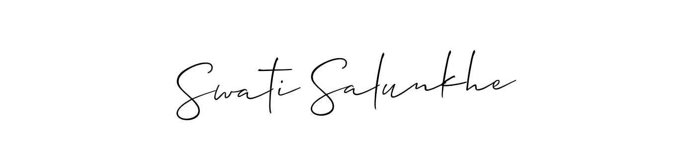 It looks lik you need a new signature style for name Swati Salunkhe. Design unique handwritten (Allison_Script) signature with our free signature maker in just a few clicks. Swati Salunkhe signature style 2 images and pictures png