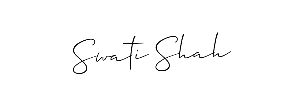 Make a beautiful signature design for name Swati Shah. With this signature (Allison_Script) style, you can create a handwritten signature for free. Swati Shah signature style 2 images and pictures png