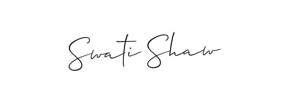 Allison_Script is a professional signature style that is perfect for those who want to add a touch of class to their signature. It is also a great choice for those who want to make their signature more unique. Get Swati Shaw name to fancy signature for free. Swati Shaw signature style 2 images and pictures png