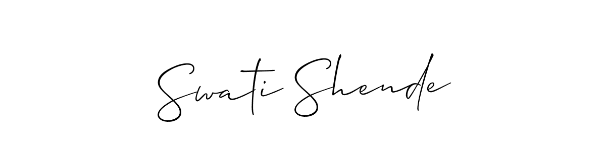 Also we have Swati Shende name is the best signature style. Create professional handwritten signature collection using Allison_Script autograph style. Swati Shende signature style 2 images and pictures png