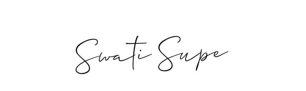 Make a short Swati Supe signature style. Manage your documents anywhere anytime using Allison_Script. Create and add eSignatures, submit forms, share and send files easily. Swati Supe signature style 2 images and pictures png