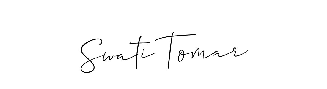 Make a short Swati Tomar signature style. Manage your documents anywhere anytime using Allison_Script. Create and add eSignatures, submit forms, share and send files easily. Swati Tomar signature style 2 images and pictures png