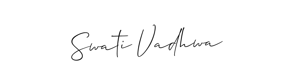 How to make Swati Vadhwa signature? Allison_Script is a professional autograph style. Create handwritten signature for Swati Vadhwa name. Swati Vadhwa signature style 2 images and pictures png