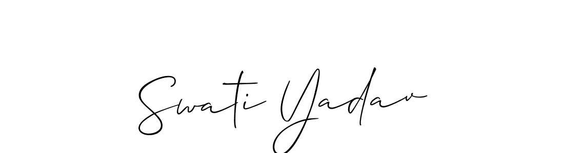 It looks lik you need a new signature style for name Swati Yadav. Design unique handwritten (Allison_Script) signature with our free signature maker in just a few clicks. Swati Yadav signature style 2 images and pictures png