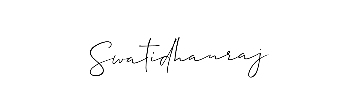 How to make Swatidhanraj signature? Allison_Script is a professional autograph style. Create handwritten signature for Swatidhanraj name. Swatidhanraj signature style 2 images and pictures png