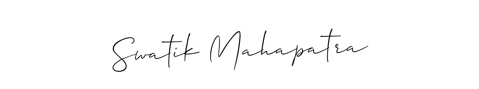 Also You can easily find your signature by using the search form. We will create Swatik Mahapatra name handwritten signature images for you free of cost using Allison_Script sign style. Swatik Mahapatra signature style 2 images and pictures png