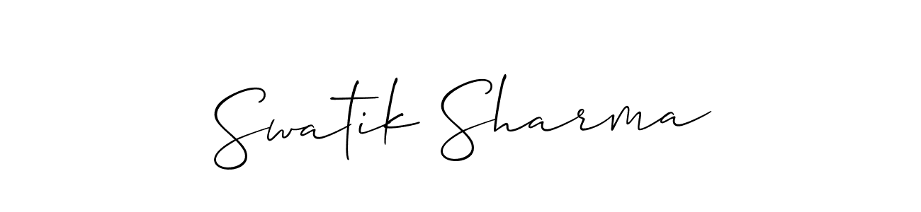 Similarly Allison_Script is the best handwritten signature design. Signature creator online .You can use it as an online autograph creator for name Swatik Sharma. Swatik Sharma signature style 2 images and pictures png