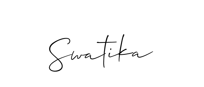 Allison_Script is a professional signature style that is perfect for those who want to add a touch of class to their signature. It is also a great choice for those who want to make their signature more unique. Get Swatika name to fancy signature for free. Swatika signature style 2 images and pictures png