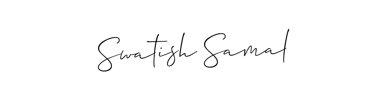 How to make Swatish Samal name signature. Use Allison_Script style for creating short signs online. This is the latest handwritten sign. Swatish Samal signature style 2 images and pictures png