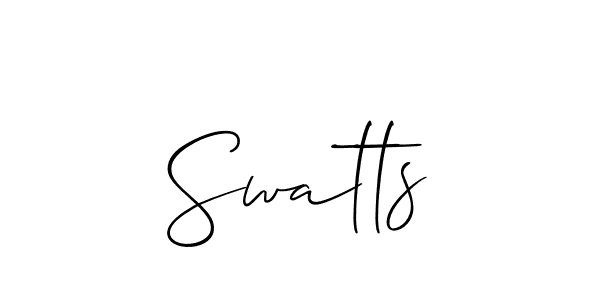 How to make Swatts signature? Allison_Script is a professional autograph style. Create handwritten signature for Swatts name. Swatts signature style 2 images and pictures png