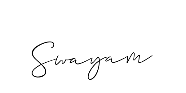 Also You can easily find your signature by using the search form. We will create Swayam name handwritten signature images for you free of cost using Allison_Script sign style. Swayam signature style 2 images and pictures png