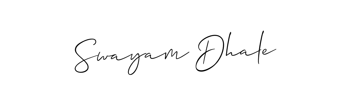 Design your own signature with our free online signature maker. With this signature software, you can create a handwritten (Allison_Script) signature for name Swayam Dhale. Swayam Dhale signature style 2 images and pictures png