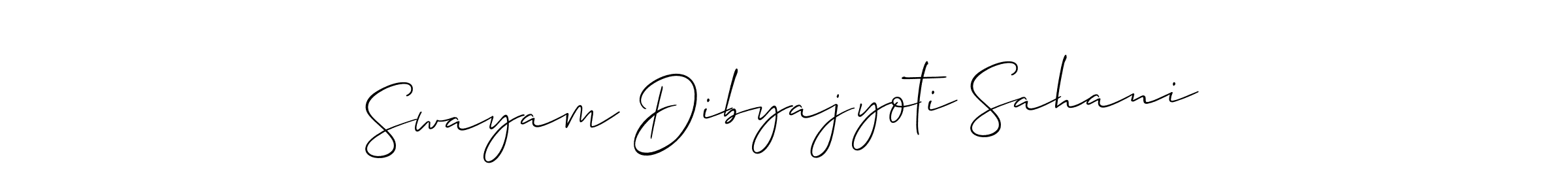 You should practise on your own different ways (Allison_Script) to write your name (Swayam Dibyajyoti Sahani) in signature. don't let someone else do it for you. Swayam Dibyajyoti Sahani signature style 2 images and pictures png