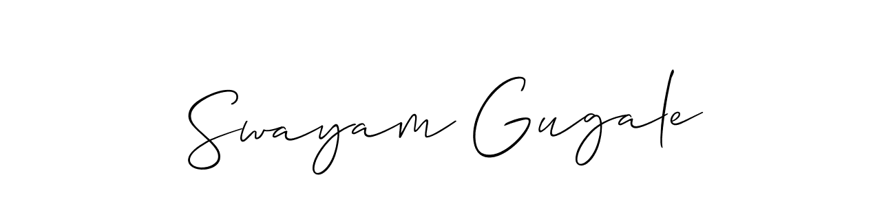 Also You can easily find your signature by using the search form. We will create Swayam Gugale name handwritten signature images for you free of cost using Allison_Script sign style. Swayam Gugale signature style 2 images and pictures png