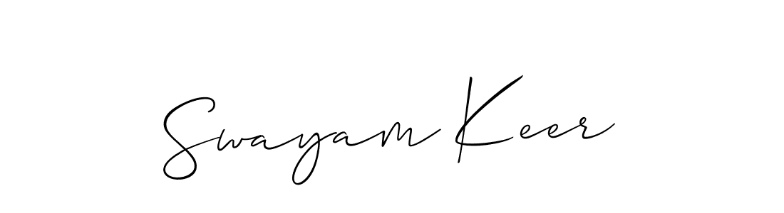 How to make Swayam Keer signature? Allison_Script is a professional autograph style. Create handwritten signature for Swayam Keer name. Swayam Keer signature style 2 images and pictures png