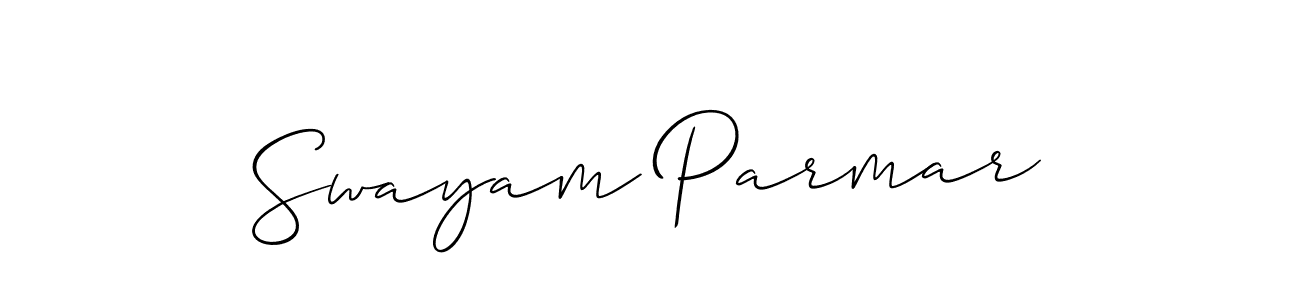 Design your own signature with our free online signature maker. With this signature software, you can create a handwritten (Allison_Script) signature for name Swayam Parmar. Swayam Parmar signature style 2 images and pictures png