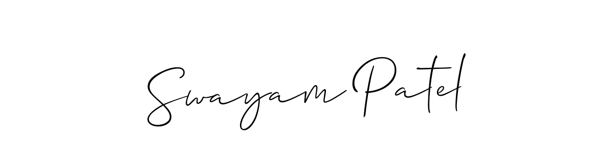 It looks lik you need a new signature style for name Swayam Patel. Design unique handwritten (Allison_Script) signature with our free signature maker in just a few clicks. Swayam Patel signature style 2 images and pictures png