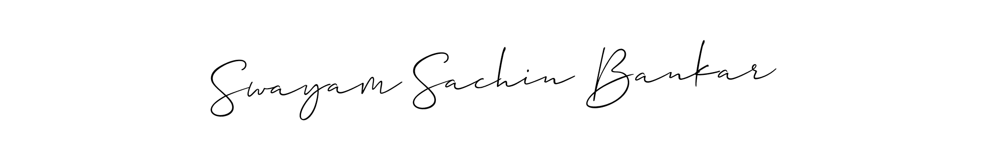 How to Draw Swayam Sachin Bankar signature style? Allison_Script is a latest design signature styles for name Swayam Sachin Bankar. Swayam Sachin Bankar signature style 2 images and pictures png
