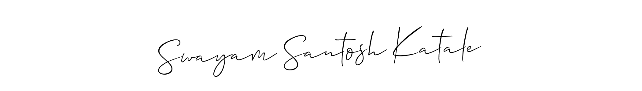 This is the best signature style for the Swayam Santosh Katale name. Also you like these signature font (Allison_Script). Mix name signature. Swayam Santosh Katale signature style 2 images and pictures png