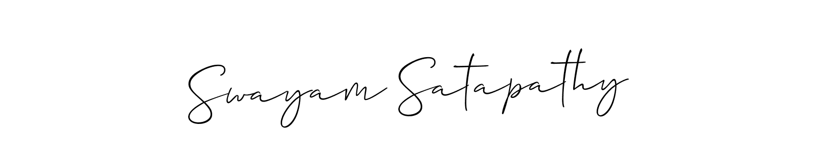 Use a signature maker to create a handwritten signature online. With this signature software, you can design (Allison_Script) your own signature for name Swayam Satapathy. Swayam Satapathy signature style 2 images and pictures png