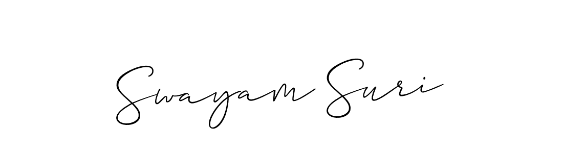 Similarly Allison_Script is the best handwritten signature design. Signature creator online .You can use it as an online autograph creator for name Swayam Suri. Swayam Suri signature style 2 images and pictures png