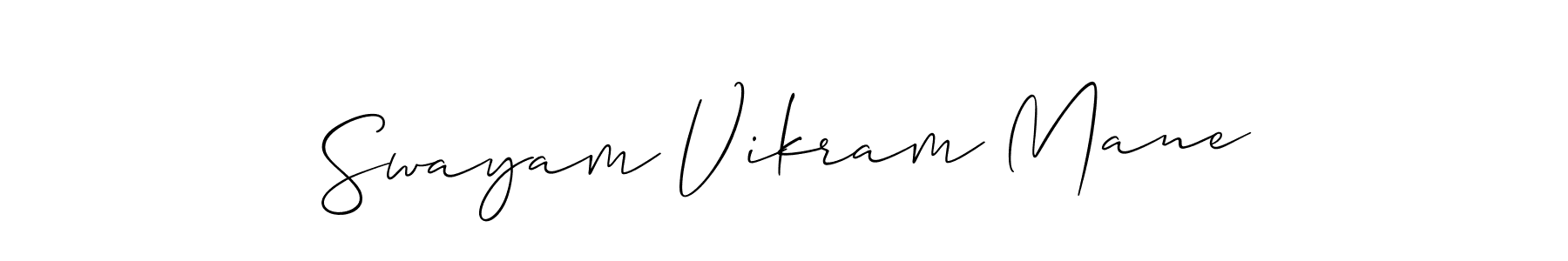Create a beautiful signature design for name Swayam Vikram Mane. With this signature (Allison_Script) fonts, you can make a handwritten signature for free. Swayam Vikram Mane signature style 2 images and pictures png