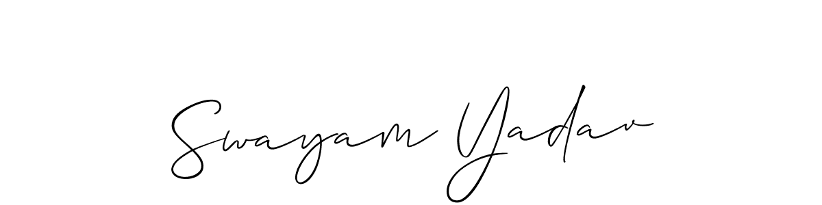 See photos of Swayam Yadav official signature by Spectra . Check more albums & portfolios. Read reviews & check more about Allison_Script font. Swayam Yadav signature style 2 images and pictures png