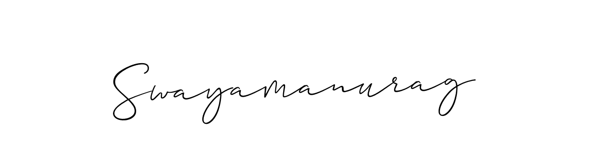 Make a beautiful signature design for name Swayamanurag. With this signature (Allison_Script) style, you can create a handwritten signature for free. Swayamanurag signature style 2 images and pictures png