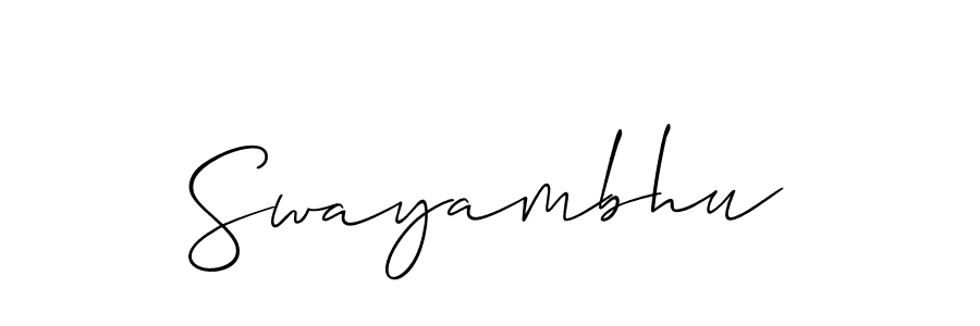 Also we have Swayambhu name is the best signature style. Create professional handwritten signature collection using Allison_Script autograph style. Swayambhu signature style 2 images and pictures png