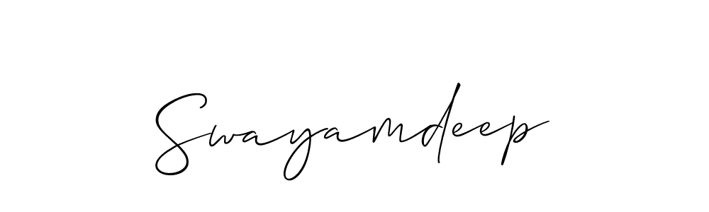 You should practise on your own different ways (Allison_Script) to write your name (Swayamdeep) in signature. don't let someone else do it for you. Swayamdeep signature style 2 images and pictures png